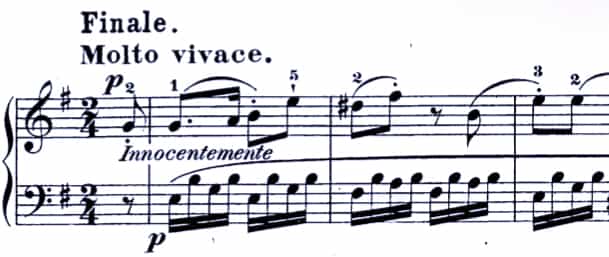 ハイドン：ピアノソナタ ホ短調 Hob. XVI:34 第3楽章の難易度