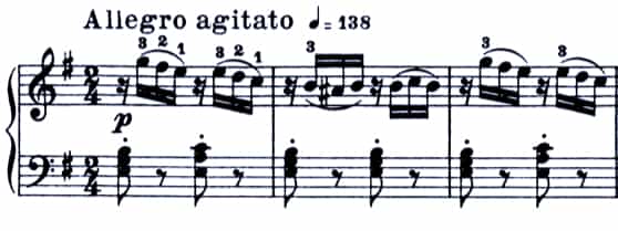 ブルグミュラー：25の練習曲 18. 気がかり　難易度