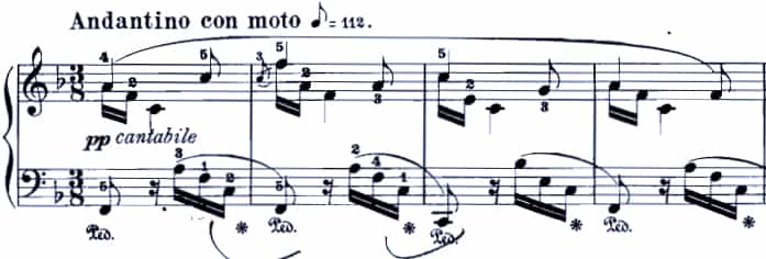 ブルグミュラー：18の練習曲 第7曲 子守り歌 難易度